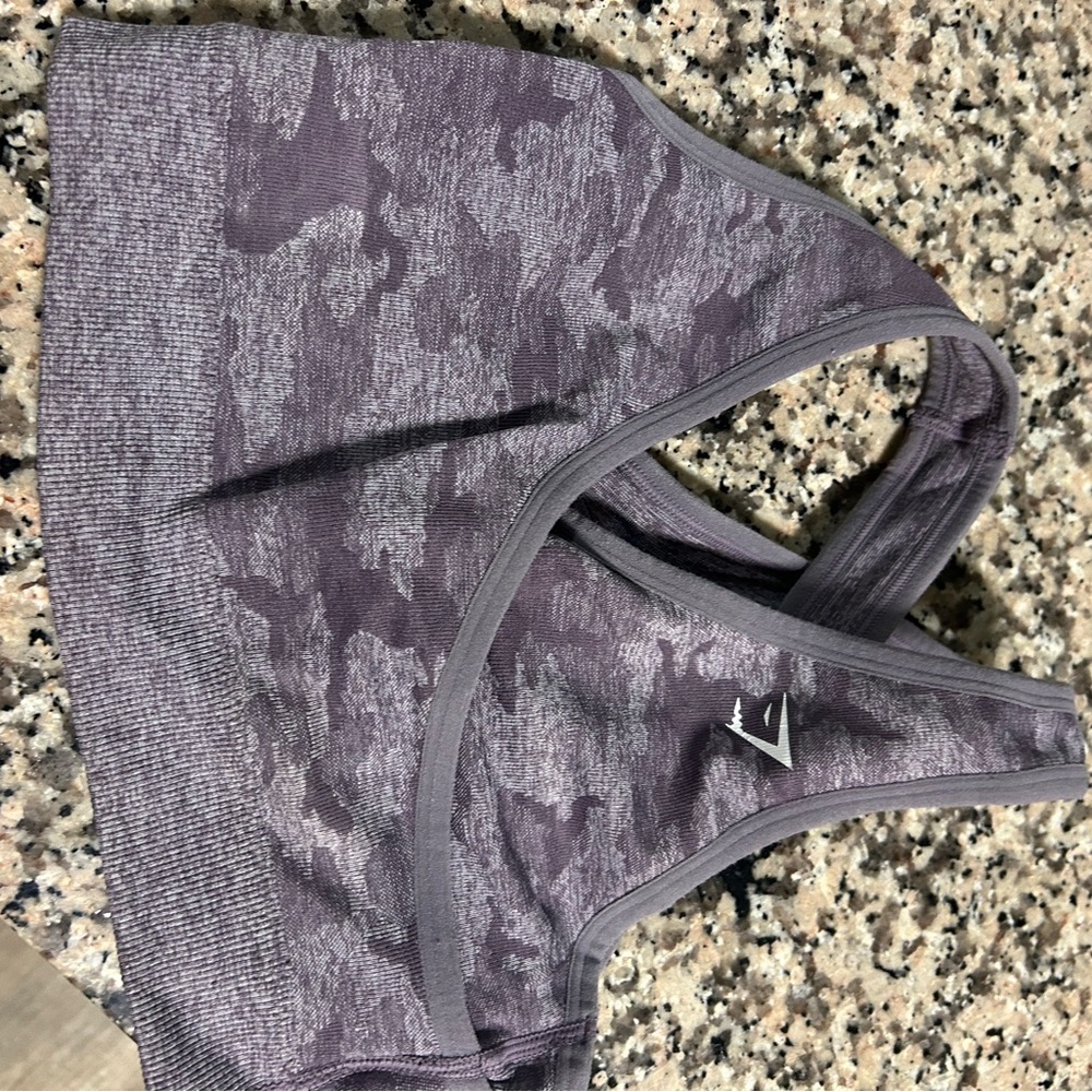 Gymshark Gray Camo Sports Bra